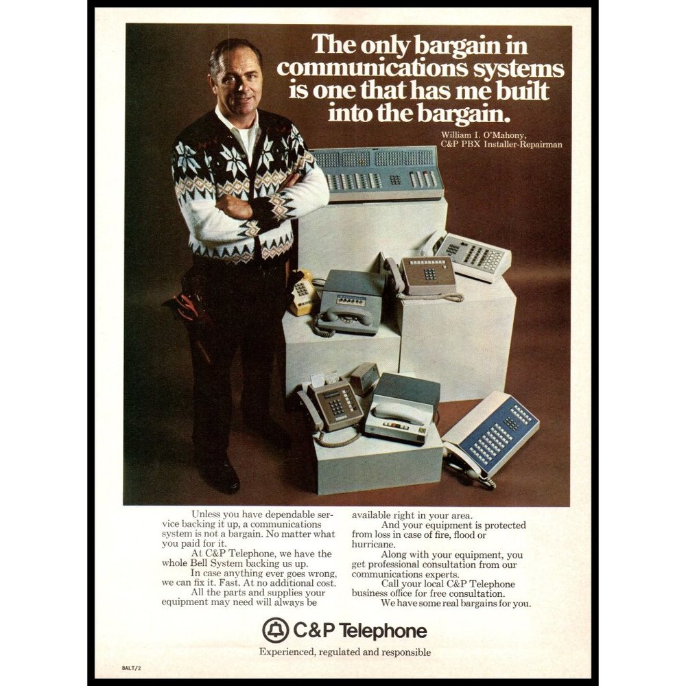 1974 C&P Bell Telephone System Vintage Print Ad Office Equipment Wall Art